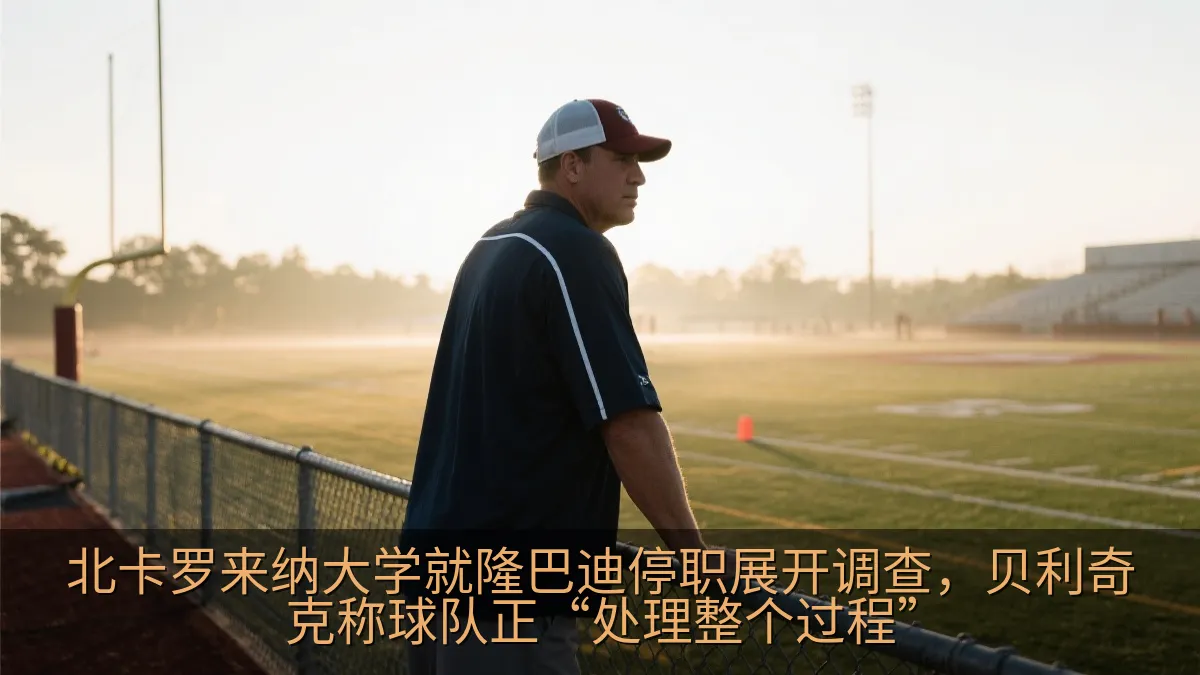 大学橄榄球队教练在季前训练前观察场地